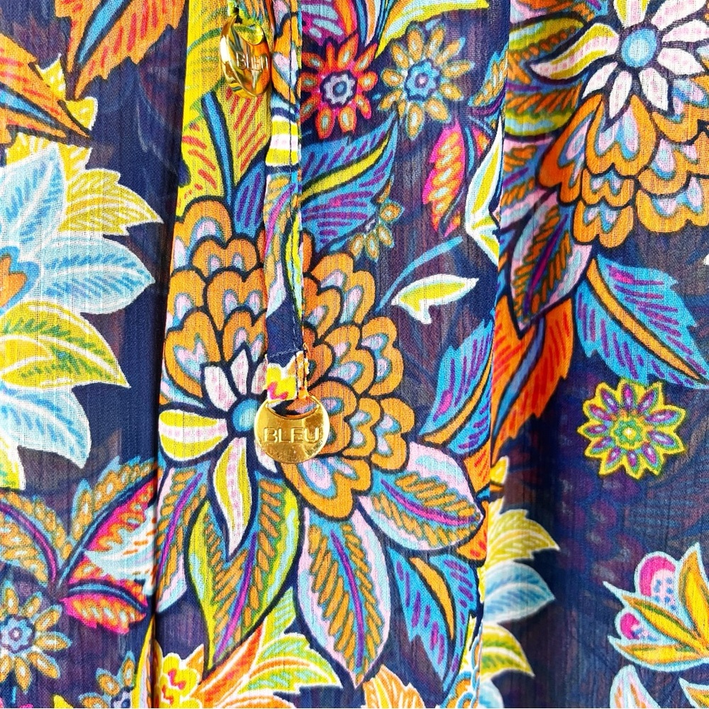 Bleu Rod Beattie Multicolor Floral Ruffle Swim Coverup Pants Womens Size 6 - Picture 3 of 9